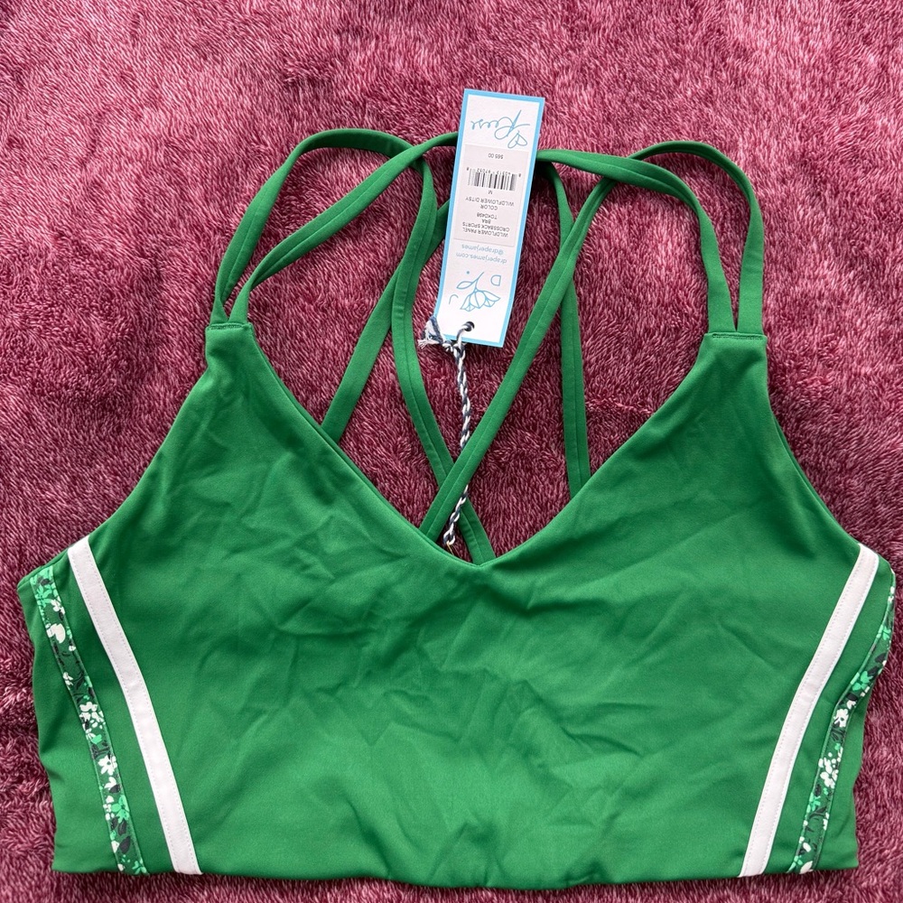 Draper James Vibrant Green Sports Bra - Picture 2 of 3
